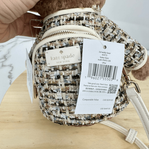 Kate Spade Oh What Fun Teddy Bear Crossbody Bag Collectable Novelty Kidcore NWT - Picture 5 of 7